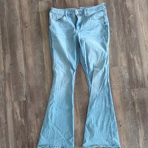 Women's Light Blue Flared Stretch Jeans